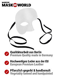 Phantom Hvid Venetiansk Lædermaske