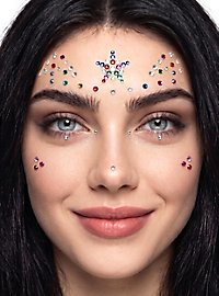 Pierres scintillantes pour le visage à coller multicolores