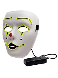 Pierrot masque lumineux avec compartiment à piles