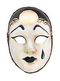 Pierrot piccolo bianco nero Venezianische Miniaturmaske