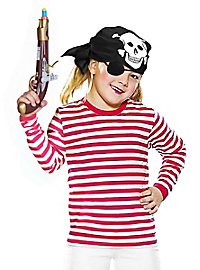Pirate costume for children 4-piece with pirate gun