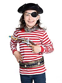 Pirate costume for children 7-piece with pirate gun
