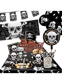 Pirate party decoration set deluxe 71 pieces with piñata for 6 persons