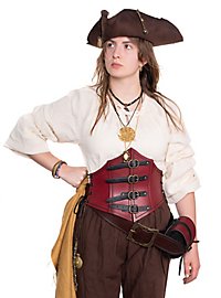 Pirate Queen Leather Corset black 