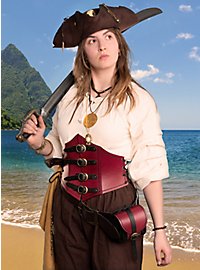 Pirate Queen Leather Corset black 