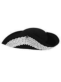 Pirate tricorn hat with silver trim