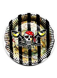 Piraten kinderfeestje kartonnen borden 8 stuks