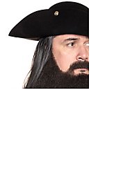 Piratenbart Blackbeard mit Vollbart und Schnurrbart