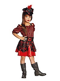 Piratenkleid schwarz-rot für Mädchen