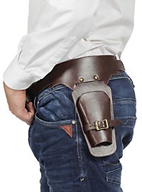 Pistol holster with belt brown