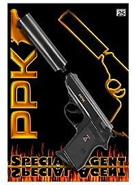 Pistola De Agente PPK Con Silenciador, 25 Disparos