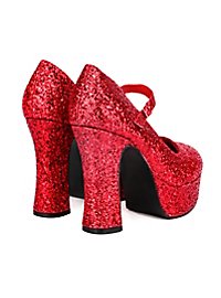 Plateau Schoenen Glitter-Rood