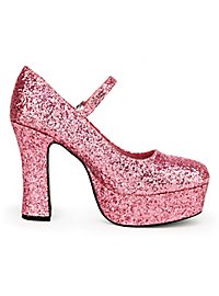 Plateau Schoenen Glitter-Roze