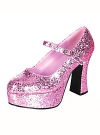 Plateau Schuhe glitter-pink