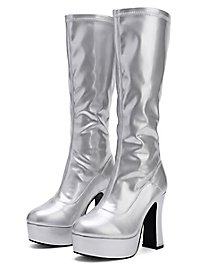 Plateau Stiefel mit Reißverschluss silber