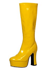 Platform boots with zipper yellow