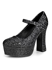 Platform shoes glitter-black