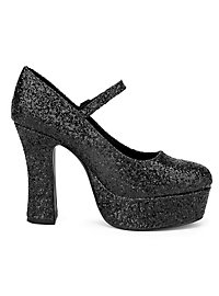 Platform shoes glitter-black