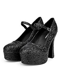 Platform shoes glitter-black