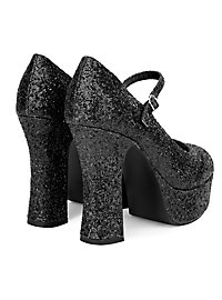 Platform shoes glitter-black