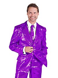 Pop singer sequined suit purple costume