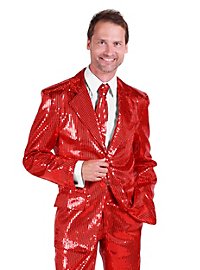 Pop singer sequined suit red costume