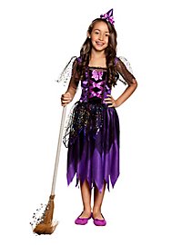 Purple glitter witch costume for children