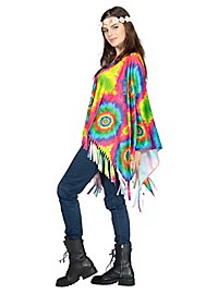 Rainbow batik poncho