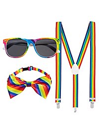 Rainbow glitter accessory set