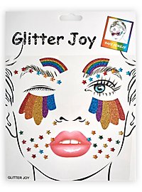 Rainbow glitter face jewels