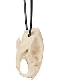Rat skull pendant with leather tong (7cm)