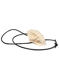 Rat skull pendant with leather tong (7cm)