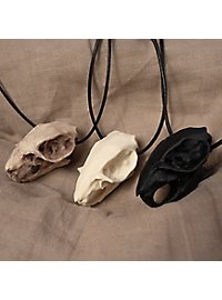 Rat skull pendant with leather tong (7cm)