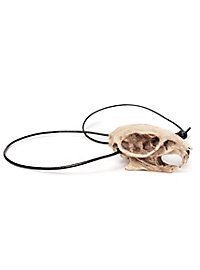 Rat skull pendant with leather tong (7cm)
