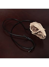 Rat skull pendant with leather tong (7cm)