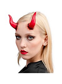 Red devil horns latex applique