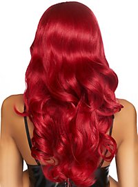 Red long hair wig with fringes