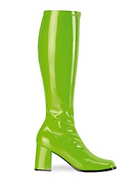 Schmalschaft Stiefel Stretchlack grün