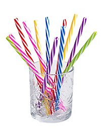 Reusable plastic straws colourful 12 pieces