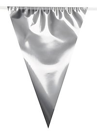 Reuze vlaggenlijn 10 meter zilver metallic