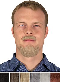 Bartset Goatee - Professionelle Bartkombination aus Kinnbart und Schnurrbart mit Echthaar Anteil