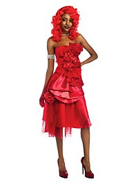 Rihanna Bandeaukleid rot Kostüm inkl. Perücke