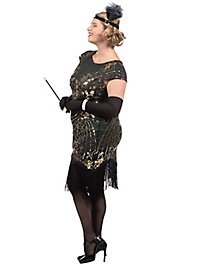 Robe de cocktail années 20 vert sapin