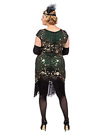 Robe de cocktail années 20 vert sapin
