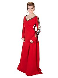 Robe médiévale à lacets rouge