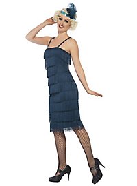 Robe pétrole des années 20 avec franges