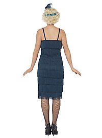 Robe pétrole des années 20 avec franges