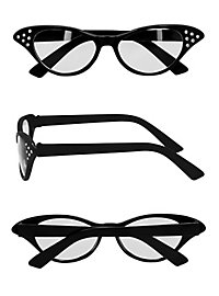 Rockabilly Cateye Brille schwarz