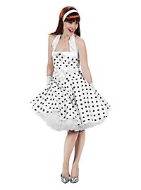 Rockabilly Kjole Hvid-Sort