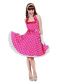 Rockabilly Kjole Pink-Hvid